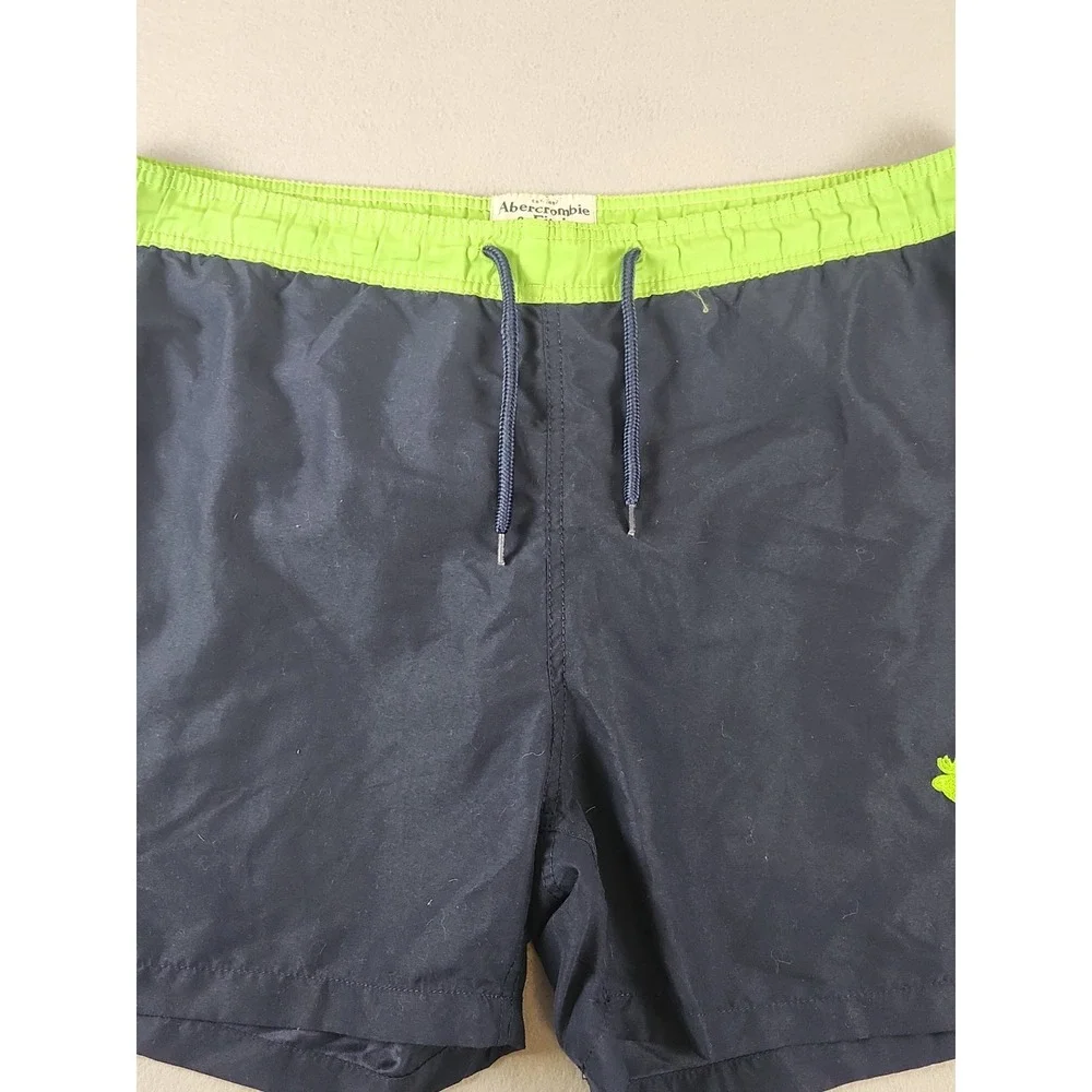 Abercrombie & Fitch Board Shorts Mens 2XL Blue Swim Trunks Drawstring Pocket